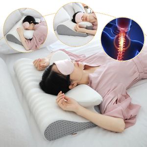 Kudde Fuloon Contour Memory Foam Cervical Ergonomic Orthopedic Neck Pain For Side Back Mage Sleeper Remedial Pillows 231017