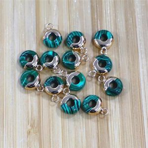 Collane con ciondolo Malachite naturale Agate Cristallo Forma di abbaco Foro grande Perla di pietra Dimensioni 4x10mm Utilizzato per realizzare orecchini e