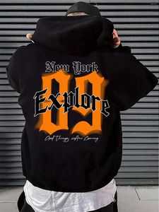 Мужские толстовки York Explore 89, мужская толстовка с ретро-рисунком, осенне-зимние пуловеры, флисовые толстовки в уличном стиле, креативные толстовки в стиле хип-хоп