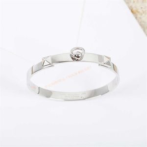 Luxury H Brand Pure 925 Sterling Silver Jewelry for Women Lock Bangle Rose Gold Lock Knot Design Bangle Wedding Jewelry Engagement2383