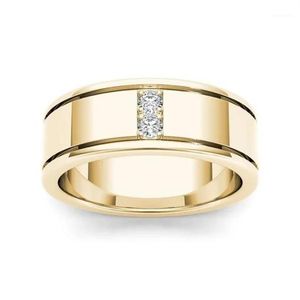14K żółte złote pierścionek z diamentem dla mężczyzn dla kobiet