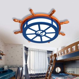 Ceiling Lights American Creative Cartoon Boat Rudder Lamp Bedroom Child Room Light Mediterranean Individuality Sail LED