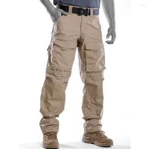 Erkek pantolon çok cep taktik erkekler su geçirmez açık kargo pantolon yüksek kaliteli askeri çok işlevli swat savaş eğitimi pantolon
