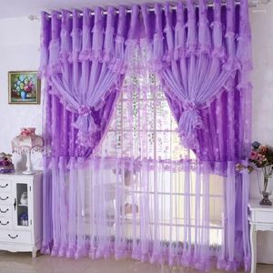 Curtain 1pcs Korean Style Lace High-end Punch Curtains Bedroom Living Room Bay Window Balcony Shading Rental House Shade Cloth F8473