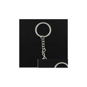 Nyckelringar 20st/Lot Diy Accessories Antik Sier Zinc Eloy Musical Note Charms Chain Key Ring Keychain Jewelry Dhgup