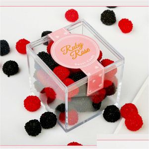 Gift Wrap Gift Wrap 12Pcs Acrylic Candy Box Goodie Bags Clear Chocolate Plastic Wedding Party Favor Packing Pastry Container Dhgarden Dhica