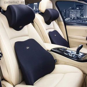 Seat Cushions Car Head Neck Massage Pillow Auto Seat Support Waist Back Cushion Automobile Memory Foam Headrest Car Support Lumbar Pads Set Q231018