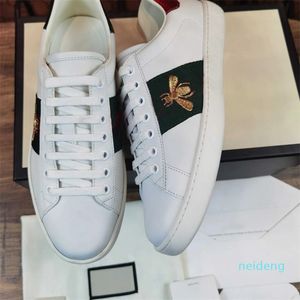 Woman man Designer shoes Lace-up flat Shoes Bee tiger snake Embroidered lady sneake boy girl shoe white with big size eur 48