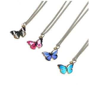 Anhänger Halsketten Titan Stahl Kette Halsketten Schmetterling Designer Anhänger Frauen Mode Colorf Fantasy Hip Hop Kragen Choker Necklac DHNP3