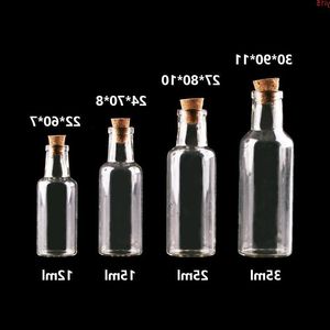 24pcs 12ml 15ml 25ml 35ml Small Glass Bottles with Cork Stopper Empty Spice Wish Jars Gift Crafts Vialsgood qty Ipfcj