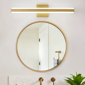 Lampade da parete Biewalk Lampada moderna a LED dorata Illuminazione per bagno Specchio cosmetico montato su mobile
