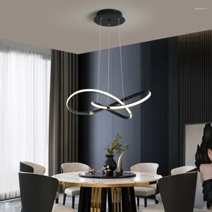 Ljuskronor Nordic Annular LED -ljuskrona för levande restaurangrum kaffebord sovrum hängande lampor heminredning hängande lampa fixtur