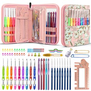 Craft Tools Crochet Hooks Set with Case Sewing Knitting Needles Weave Yarn Kits DIY Hand Art for Lovers Beginners 231017