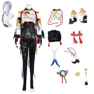 게임 Genshin Impact Genshin Impact Shenhe Cosplay 의상 Shenhe Jumpsuit Wig Shen He Genshin Battle Suits Cosplay Anime Outfitscosplay