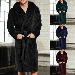 Mäns Sleepwear 2024 Varm flanellbadrob Winter Robes Pyjama Långärmad Plush Shawl Man dusch Robe Nightgown Homewear 5xl