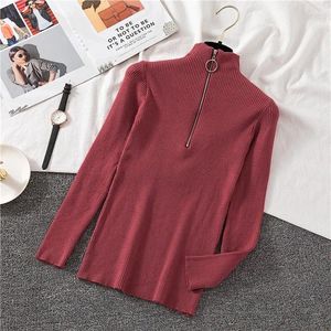 Women's Sweaters Sexy Turtleneck Sweater Women 2023 Autumn Winter Clothes Sueter Mujer Zip Christmas Pink Fashion Pullovers Ladies