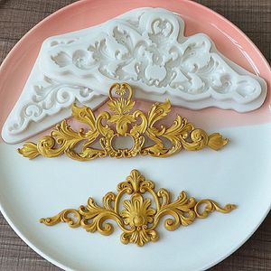 Baking Moulds Lace Wedding Cake Silicone Edge Fondant Decoration Mold Po Frame Tool Pastry Tools 231017