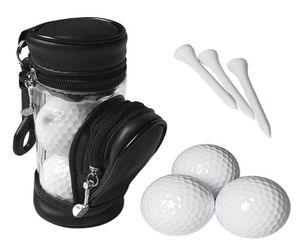 Golfbollar och Tees Pouch Bag Ball Holder Lagring Fall med 3 Set utomhus999844