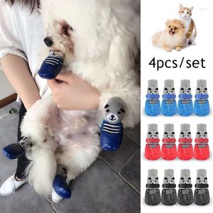 Vestuário para cães bonito animal de estimação sapatos antiderrapantes impermeáveis meias quentes cachorrinho chuva botas de neve gato calçados de algodão para pequenos gatos cães fornecimento