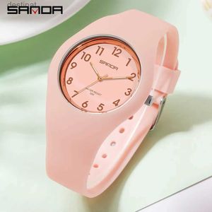 여자 시계 Sanda 2022 여자 석영 시계 패션 캐주얼 시계 여성 실리콘 시계 reloj mujer ladies 시계 무료 배송 Dropshippingl231018
