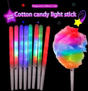 Non disposable Food grade Light Cotton Candy Cones Colorful Glowing Luminous Marshmallow Sticks Flashing Key Christmas Party Wholesale