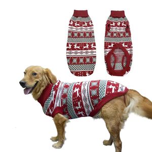 犬のアパレル醜いクリスマストナカイセータークリスマスペット冬のニットウェア服暖かいタートルネック服を中程度の大きな犬231017