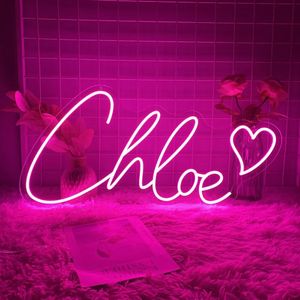 Decorative Objects Figurines Neon Led Sign Custom Heart Lights Name USB Wedding Birthday Party Wall Decorations Signboard Night Light Home Room Decor 231017