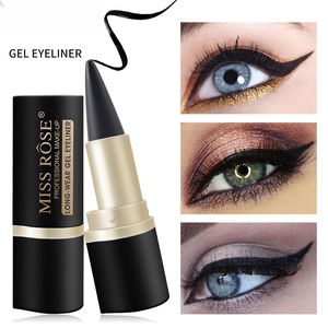 Black Tube Eyeliner Cream Portable Natural Black Eye Liner Pen Waterproof Long-lasting Easy To Wear Makeup