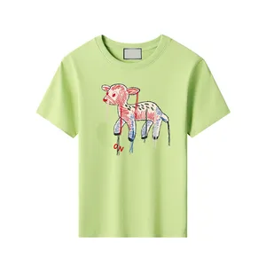 Luksusowe chłopców designerskie ubrania Pure Cotton krótkie rękawowe koszulka dla dzieci Summer 2023 Nowy swobodny sport rodzic-dziecko CSD2310188