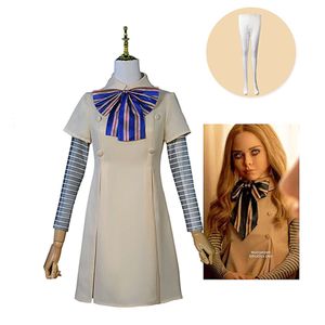 Horror film m3gan cosplay kostium ai roboty dla lalki sukienki top skarpetki bowknot m3gan dzieci ustawiają halloween ubrania do dziewcząt