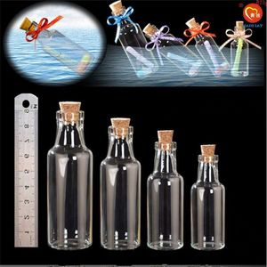 Transparent Glass Wishing Bottles With Cork Drift Jars For Wedding Vials Decoration Gifts Diy 50pcs good qty Ebeoo