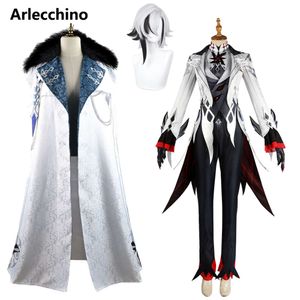 Genshin Impact Arlecchino Cosplay Costume Cape Game Genshin Impact Fatui Arlecchino Wig Halloween Costumescosplay