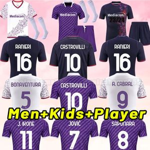 2023 2024 FIORENTINA soccer jerseys JOVIC CASTROVILLI J IKONE CALLEJON PRINCE GONZALEZ 23 243 Fiorentina Football Shirts VLAHOVIC maillot de foot men kids full kits