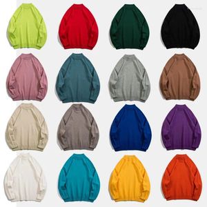 Herrtröjor tröja bas stickad varm avslappnad mittkrage lös flerfärgad blus fast färg vild 2023 höst och vinter