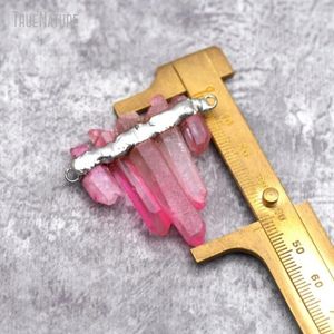 Anhänger Halsketten 10 stücke Großhandel Unregelmäßige Facettierte Rosa Zinn Klar Kristall Gelötet Abgestufte Freie Form Handgemachte Schmuck PM29783