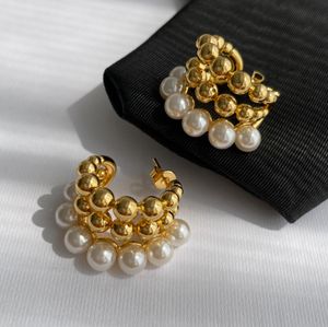 Nova bola de ouro e amor pingente orelha studs diamantes completos feminino 18k banhado a ouro brinco jóias luxo SLKS-02