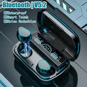 Mobiltelefonörlurar Bluetooth 52 trådlösa TWS hörlurar smart touch call headset vattentätt brusavbrytande hörlurar för alla smartphones 231018