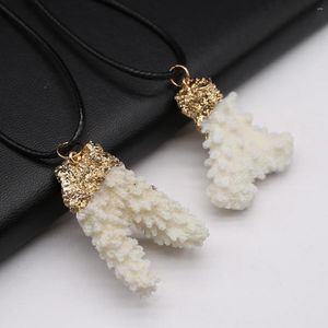 Colares Pingente Individualidade Natural Shell Branco Coral Irregular Pendurado Jóias Colar Para Fazer DIY Estilo Moda Presente