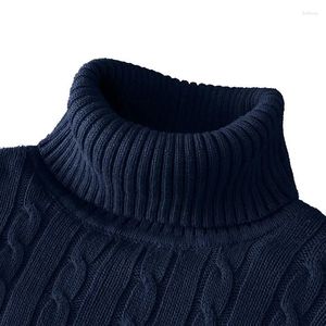 Herrtröjor autum vinter varm turtleneck tröja avslappnad man jumper stickad pullover hålla stickade lyx män ull jumperam