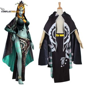 Midna cosplay traje adulto feminino festa de halloween cosplay terno midna sexy manto saia conjunto completo plus sizecosplay