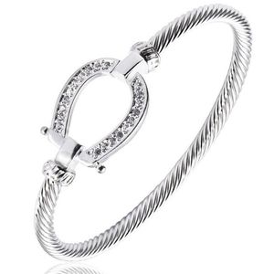 Luckyshine 6 pezzi unici antichi bianchi zirconi cubici in argento sterling 925 braccialetti aperti Russia Australia USA braccialetti braccialetti Jewelr240I