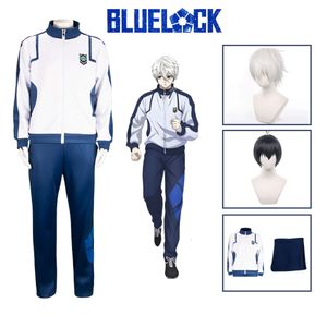 Anime blue lock cosplay seishiro nagi isagi yoichi masculino feminino casaco calças ginásio terno uniforme bordado emblema halloween costumecosplay