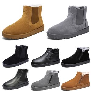 Unbranded snow boots mid-top men woman shoes brown black gray fashion trend outdoor cotton