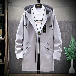 Men's Jackets 2023 Fashion Long Coat Jacket Solid Spring Autumn Classic Waterproof Men Loose Comfortable Trench