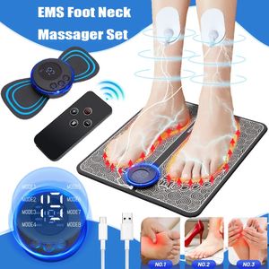 Foot Massager Electric EMS Pad Feet Massage Mat Muscle Stimulation Relief Pain Relax Pulse Therapy Improve Blood Circulation 231017