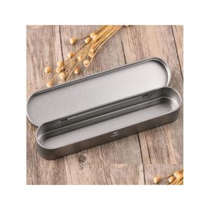 Party Favor 100st/Lot Empty Pen Box Tin Storage Sier Pencil Case Organizer för nålmetallbehållare 331QH Drop Delivery Home Gar Dheub