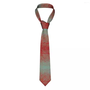 Cravates d'arc Sarcelle Vert Rouge Paisley Mandala Cravate Hommes Femmes Polyester 8 cm Cou Pour Skinny Large Chemise Accessoires Gravatas Mariage