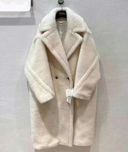 oversized winter coats for women mmax teddy bear alpaca fur XLong coat double breasted