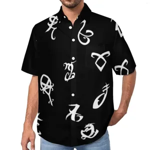 Erkekler Sıradan Gömlek Shadowhunters Melek Gevşek Gömlek Erkekler Plajı Kötü Sembol Hawaiian Özel Kısa Kollu Moda Büyük Boy Bluz