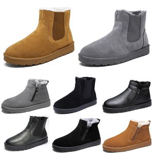 Stivali in cotone senza marchio mid-top uomo donna scarpe marrone nero grigio pelle moda tendenza outdoor colore3 caldo inverno